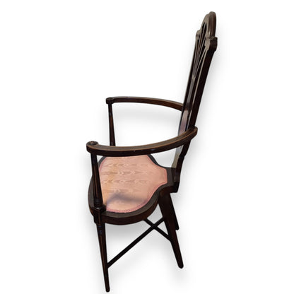 Antique Art Nouveau Mahogany Armchair Side Chair Occasional Chair