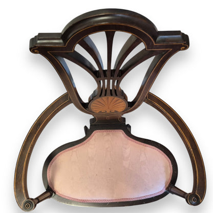 Antique Art Nouveau Mahogany Armchair Side Chair Occasional Chair