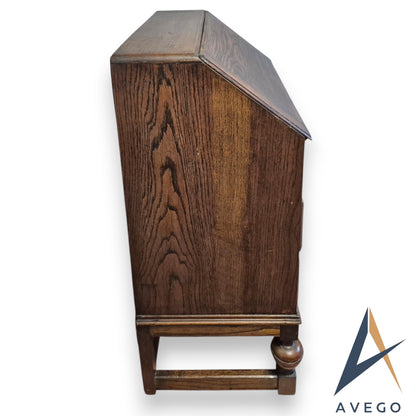 1920's Oak Bureau Art Deco Style 3 Drawer