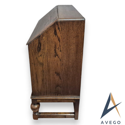 1920's Oak Bureau Art Deco Style 3 Drawer