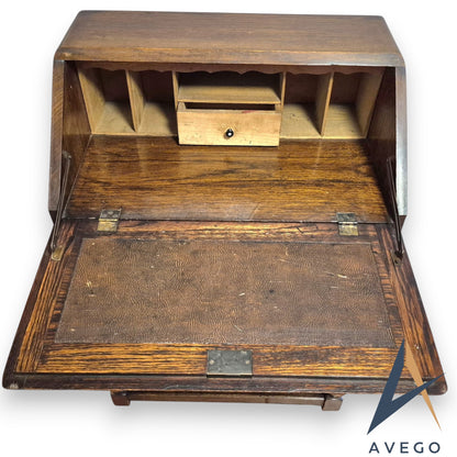 1920's Oak Bureau Art Deco Style 3 Drawer