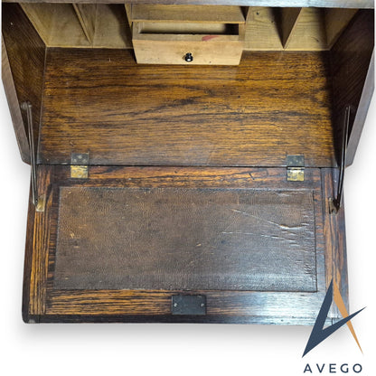 1920's Oak Bureau Art Deco Style 3 Drawer