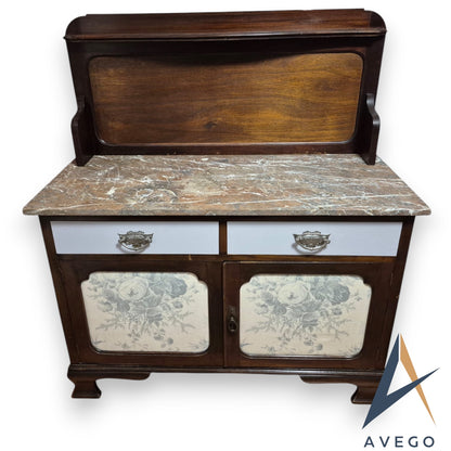 Antique Edwardian Marble Topped Washstand by Wadham and Sons Ltd