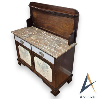 Antique Edwardian Marble Topped Washstand by Wadham and Sons Ltd