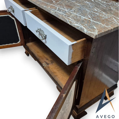 Antique Edwardian Marble Topped Washstand by Wadham and Sons Ltd