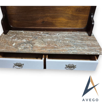 Antique Edwardian Marble Topped Washstand by Wadham and Sons Ltd