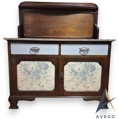 Antique Edwardian Marble Topped Washstand by Wadham and Sons Ltd