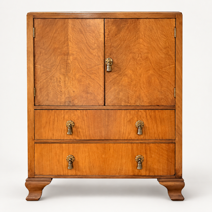Wylie & Lochhead Figured Walnut Cupboard Chest – Glasgow