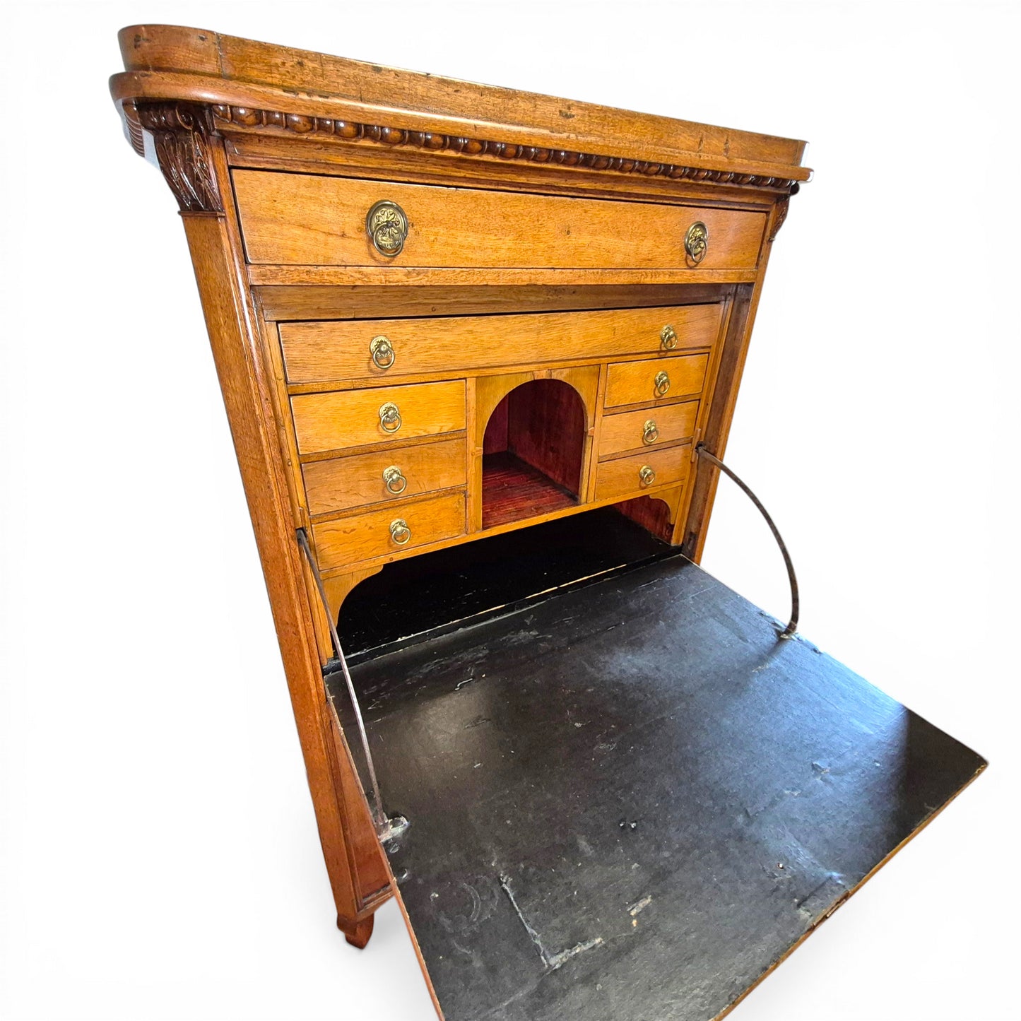 Antique Oak Fall Front Bureau Desk c1900 | Secretary Writing Cabinet