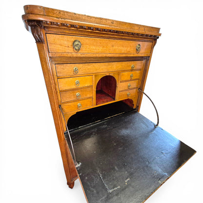 Antique Oak Fall Front Bureau Desk c1900 | Secretary Writing Cabinet