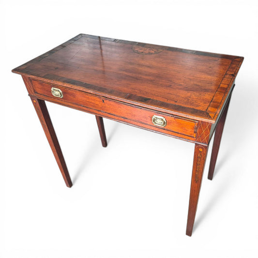 Antique Georgian mahogany inlaid writing table c1800