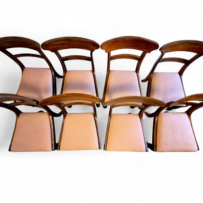 Restored antique dining chairs – sturdy Victorian mahogany furniture set