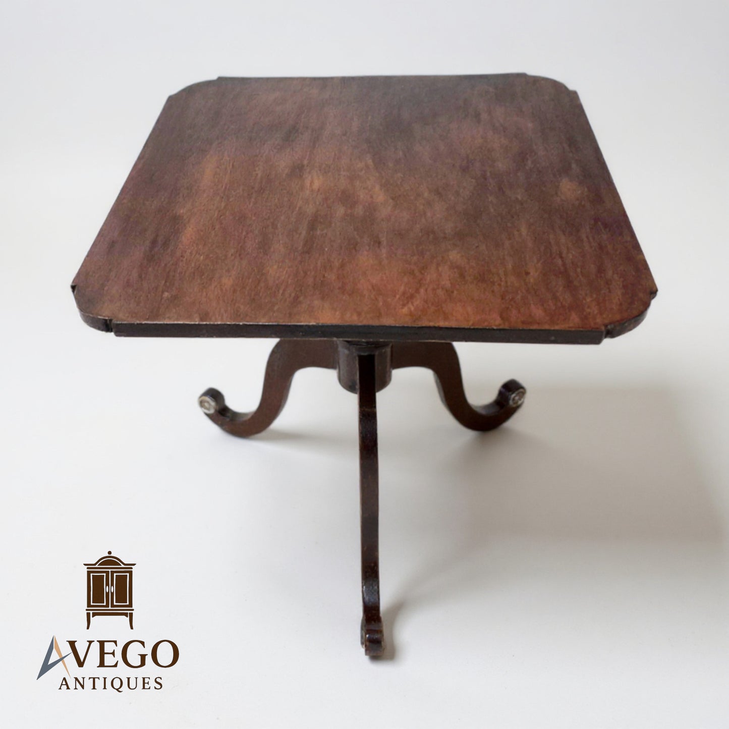 Antique 19th Century Mahogany Lamp Table with Tripod Base and Brass-Capped Feet, Victorian Furniture by Avego Antiques