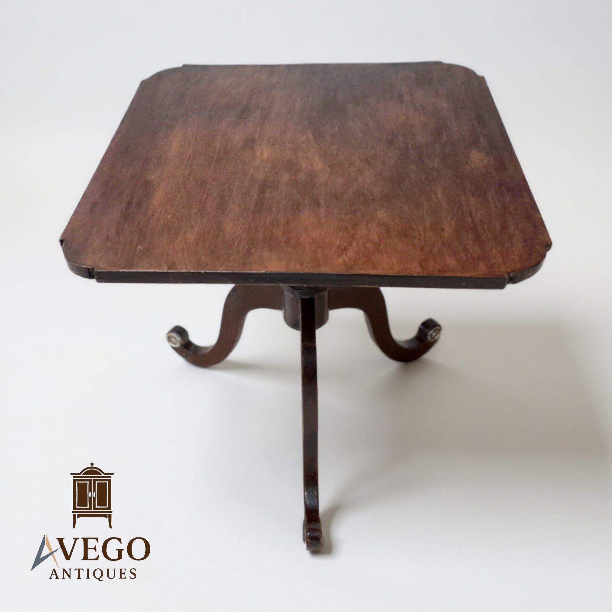 Antique 19th Century Mahogany Lamp Table with Tripod Base and Brass-Capped Feet, Victorian Furniture by Avego Antiques