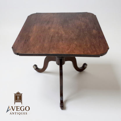 Antique 19th Century Mahogany Lamp Table with Tripod Base and Brass-Capped Feet, Victorian Furniture by Avego Antiques