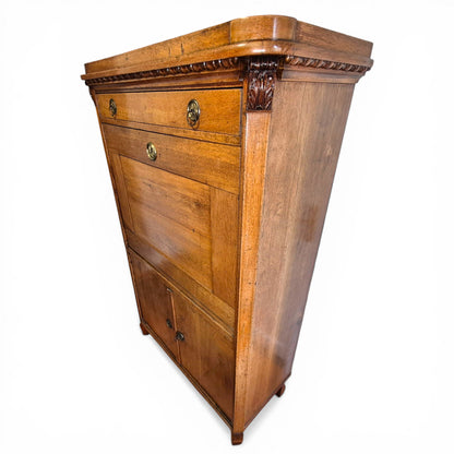 Antique Oak Fall Front Bureau Desk c1900 | Secretary Writing Cabinet