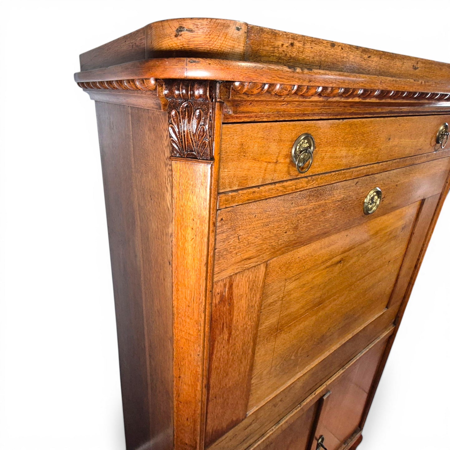 Antique Oak Fall Front Bureau Desk c1900 | Secretary Writing Cabinet