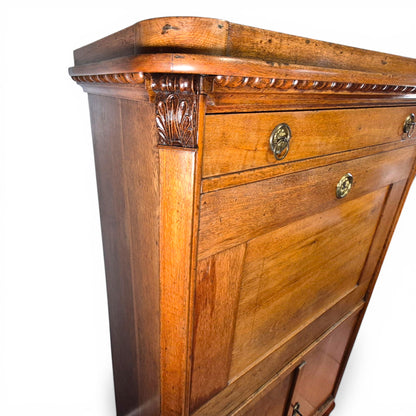 Antique Oak Fall Front Bureau Desk c1900 | Secretary Writing Cabinet