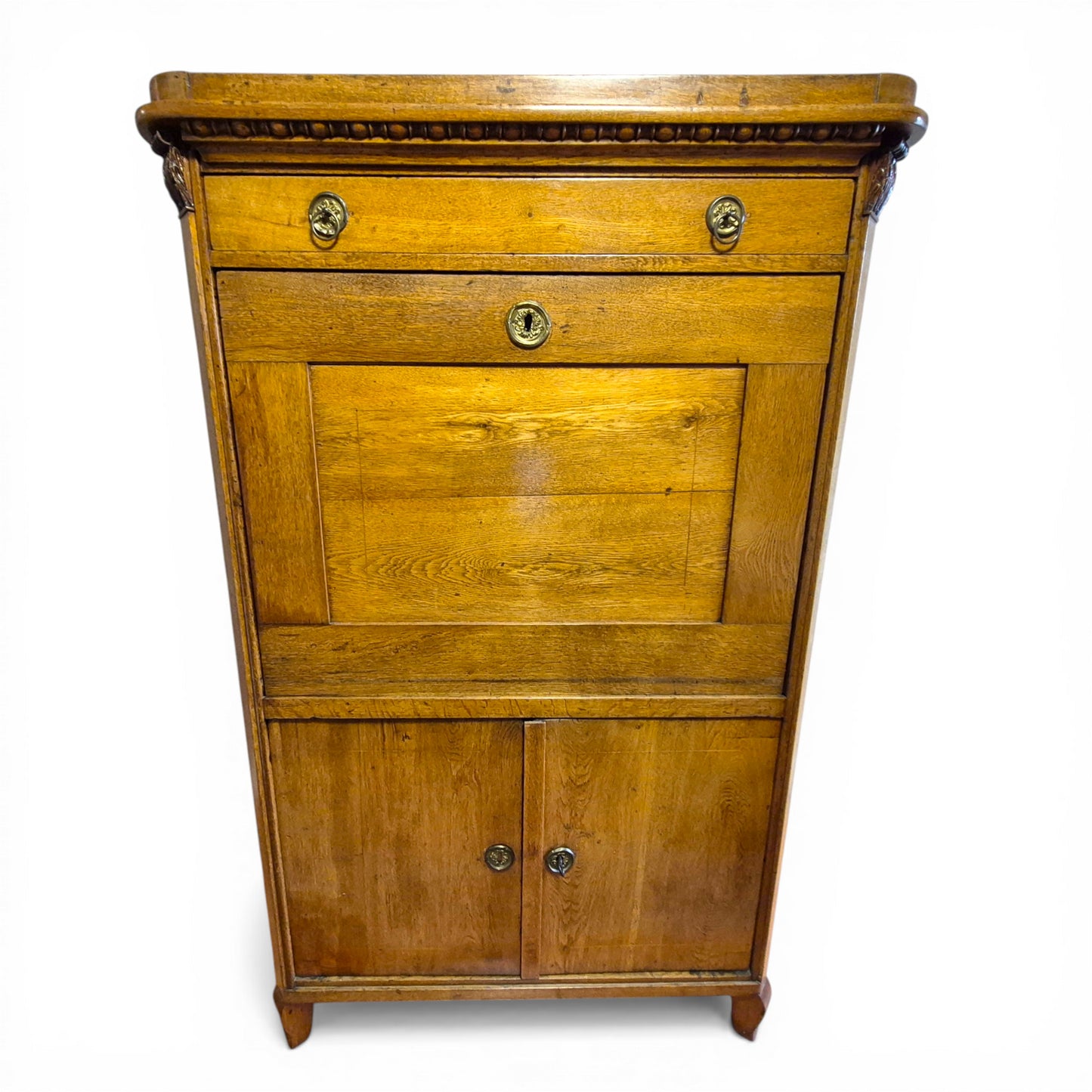 Antique Oak Fall Front Bureau Desk c1900 | Secretary Writing Cabinet