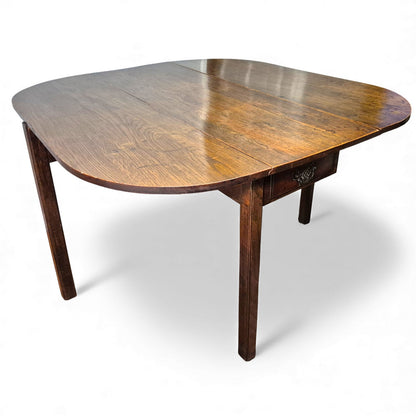 Storage drawer and legs on vintage oak table