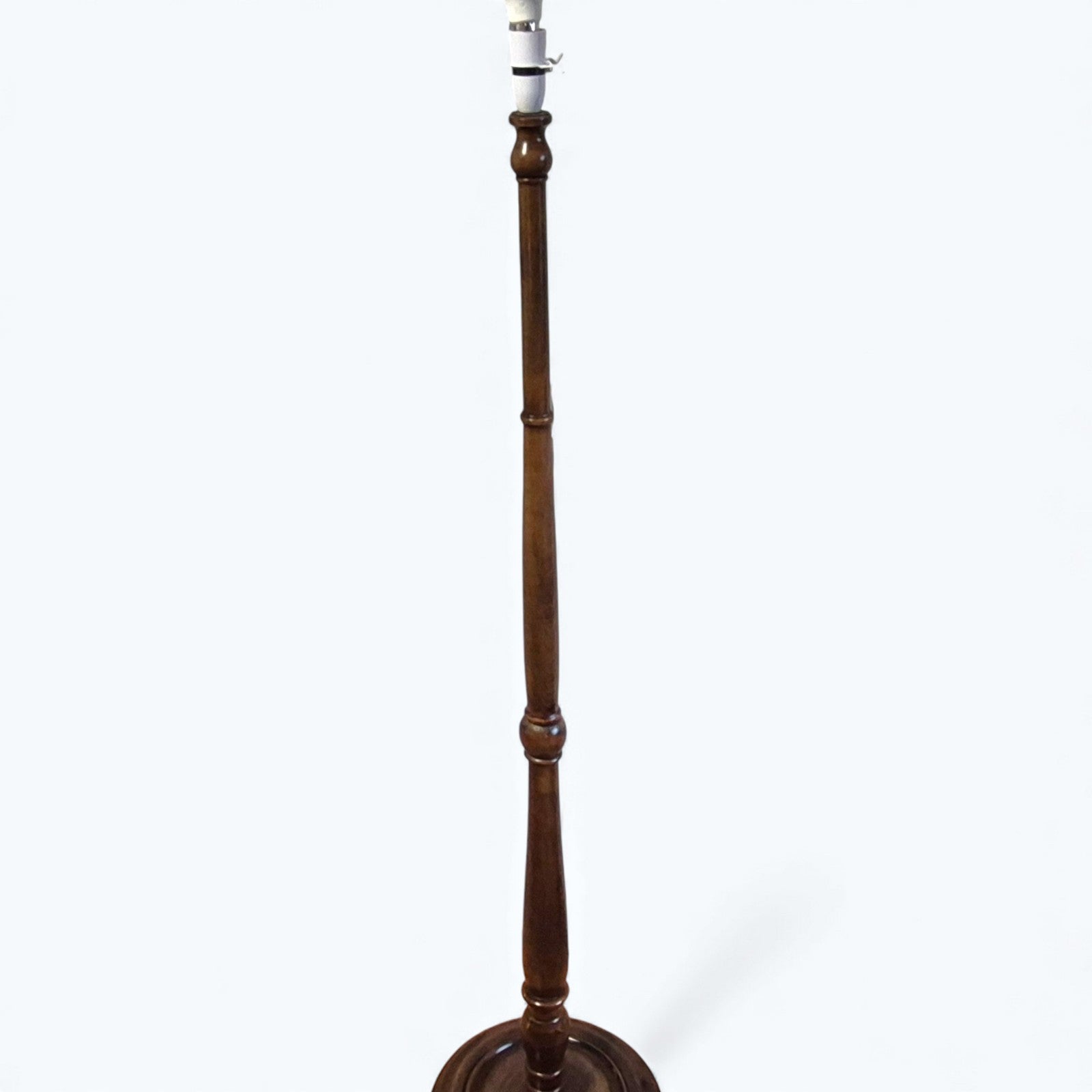 Antique oak standard lamp base with warm aged patina