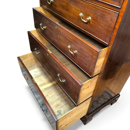 Victorian tallboy chest – drawers open showing spacious interior storage