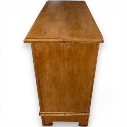 Side view of antique Victorian pine bedroom chest of drawers