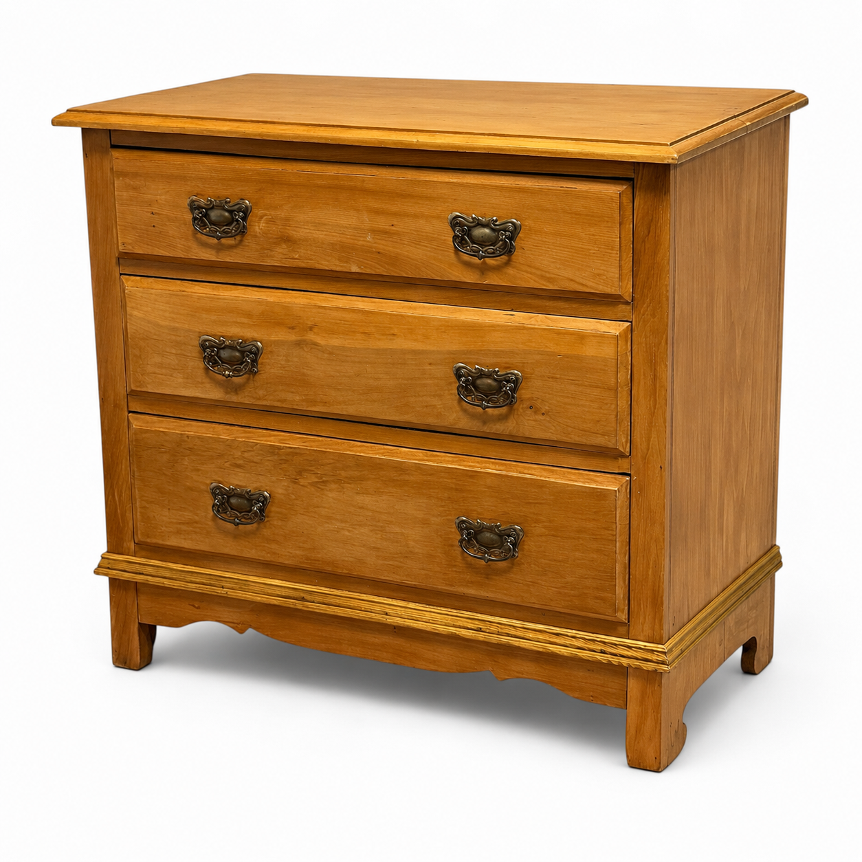 Antique Victorian pine chest of drawers with warm stripped finish