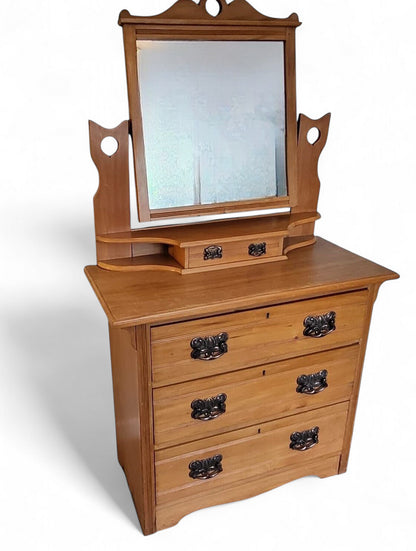 Antique Victorian satin walnut dressing table