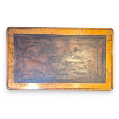 Antique Victorian Walnut Writing Table with Leather Top c.1860–1880