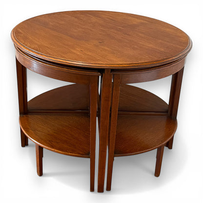 art deco quartetto nest of mahogany tables set of four