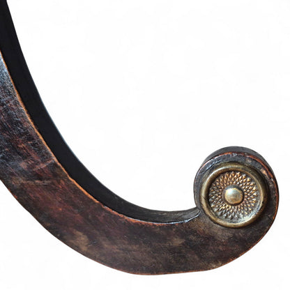 19th Century Mahogany Brass-Capped Foot of Victorian lamp table. By Avego Antiques