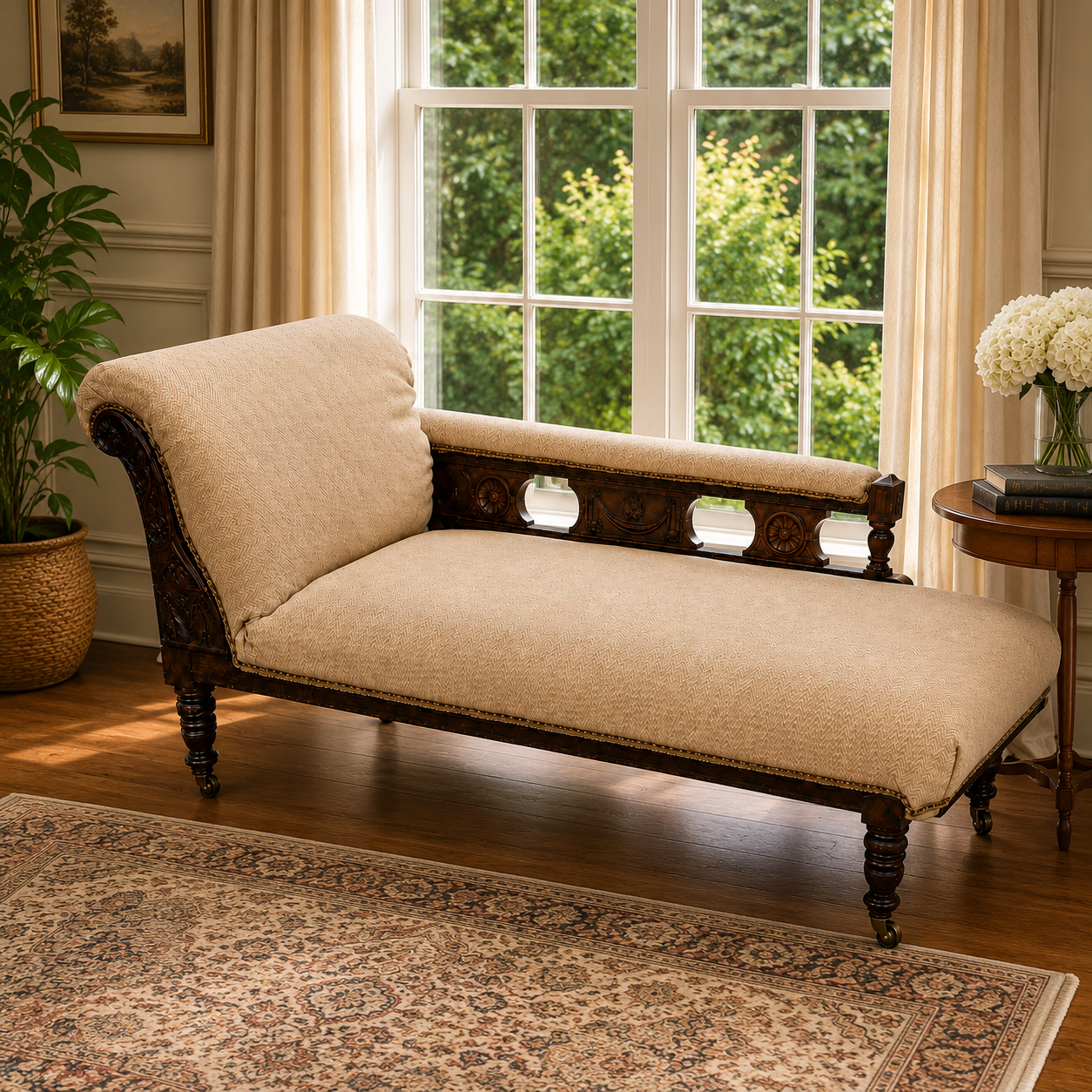 Victorian Mahogany Chaise Longue