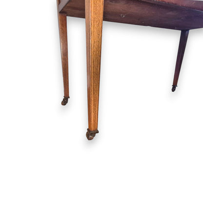Antique dressing table castor leg detail showing age-related wear and character