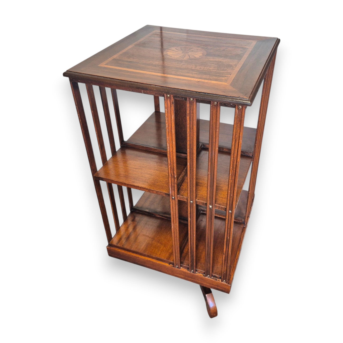 Antique Edwardian mahogany revolving bookcase 