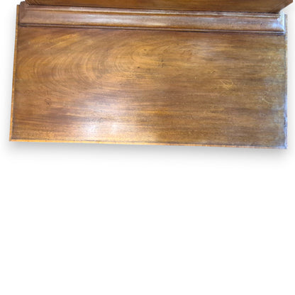 Antique Edwardian Mahogany Veneer Dressing Table with Foxed Bevelled Mirror