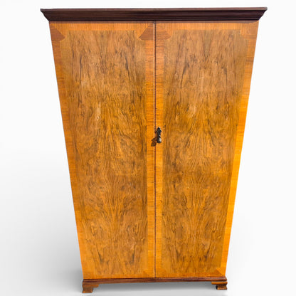 Antique Maple & Co Gentleman’s Wardrobe – Burr Walnut Compactum Armoire
