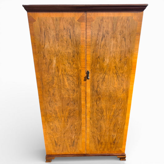 Antique Maple & Co Gentleman’s Wardrobe – Burr Walnut Compactum Armoire