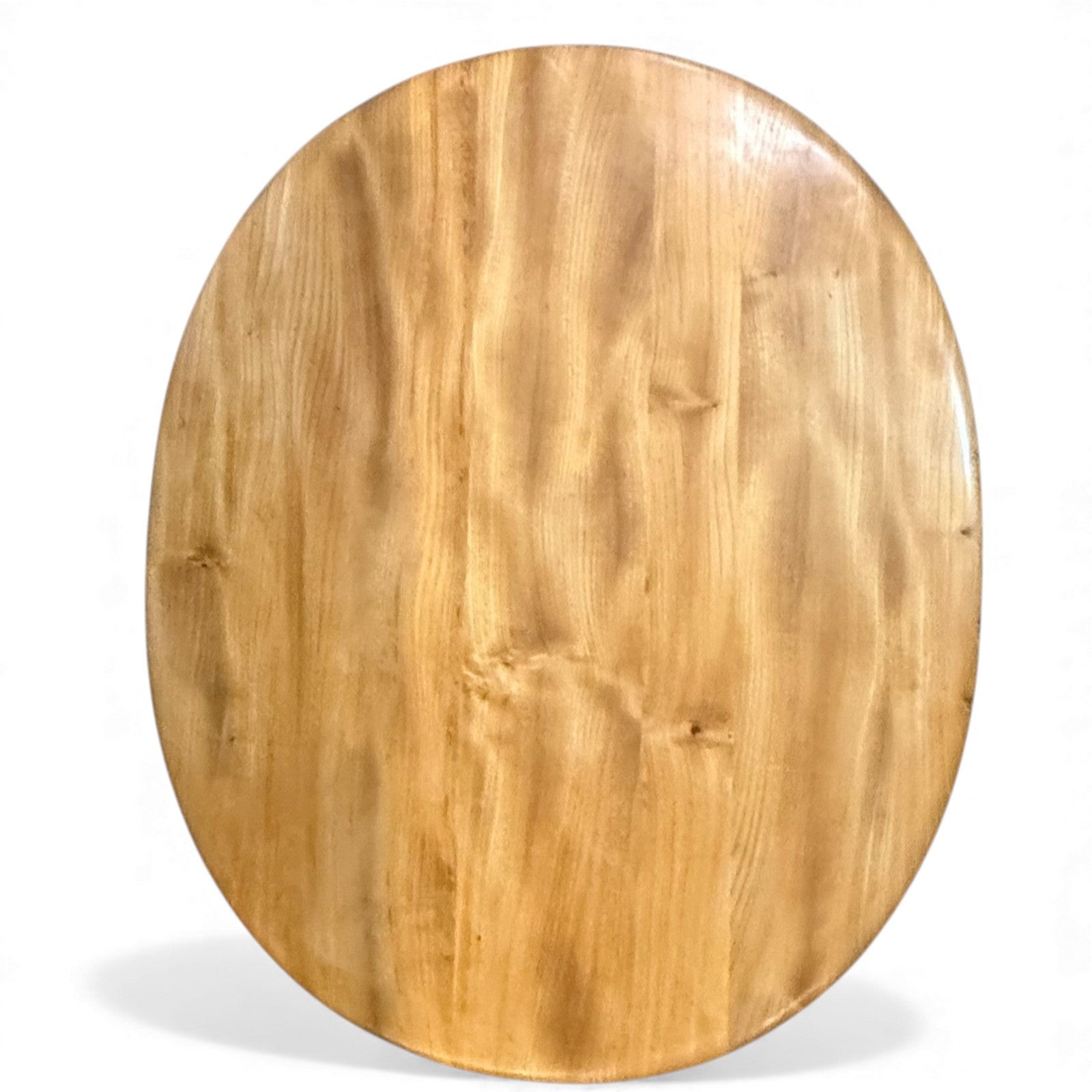 Top view of Mid-century Ercol 454 coffee table showing blonde elm grain and curved edges