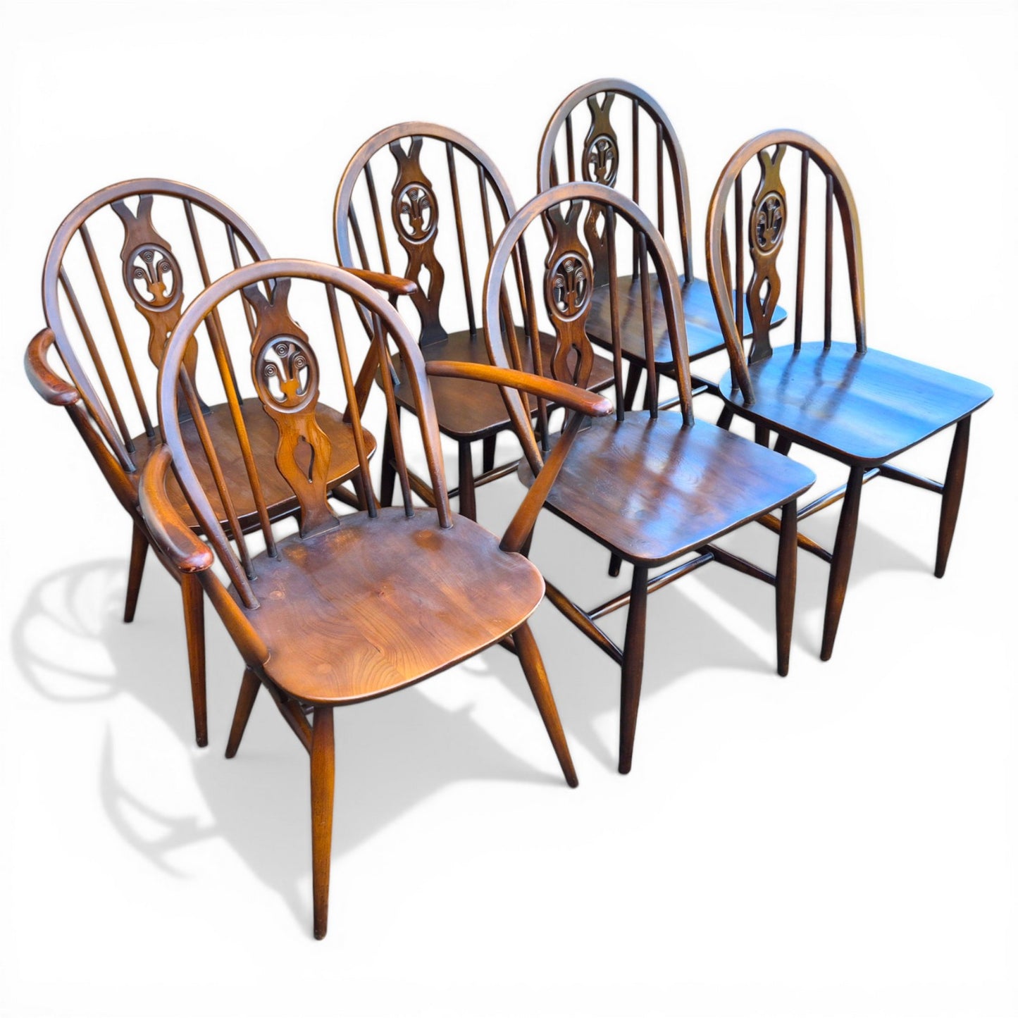 set of 6 ercol windsor chairs farmhouse dining seating