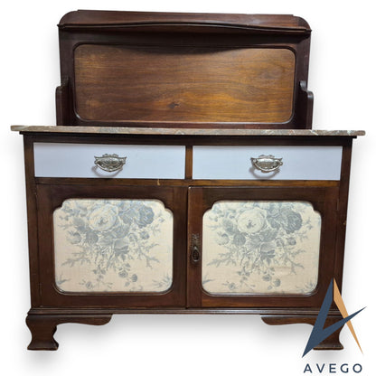 Antique Edwardian Marble Topped Washstand by Wadham and Sons Ltd