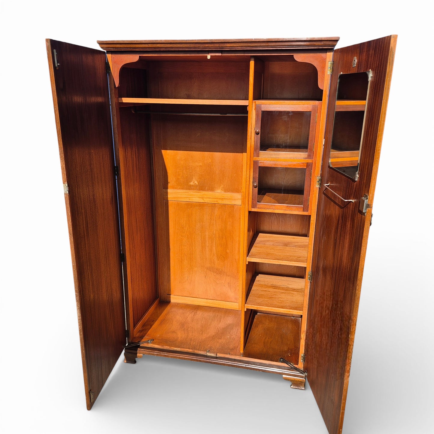 Antique Maple & Co Gentleman’s Wardrobe – Burr Walnut Compactum Armoire