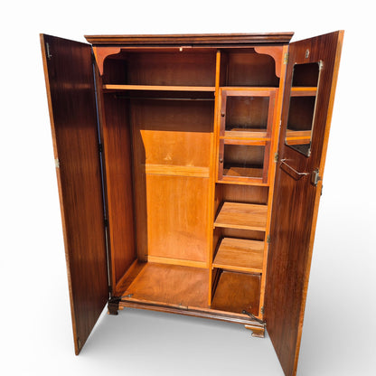 Antique Maple & Co Gentleman’s Wardrobe – Burr Walnut Compactum Armoire