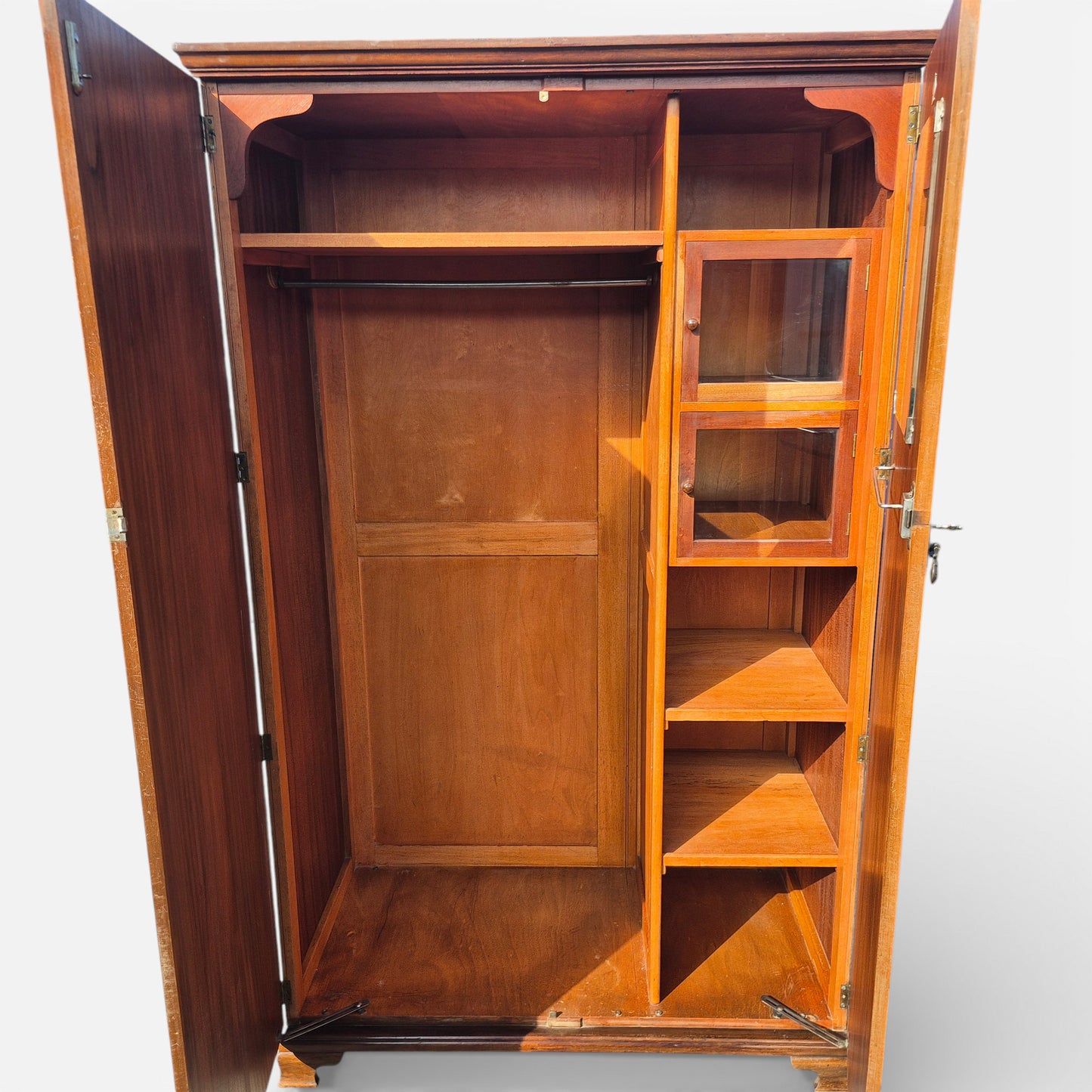 Antique Maple & Co Gentleman’s Wardrobe – Burr Walnut Compactum Armoire