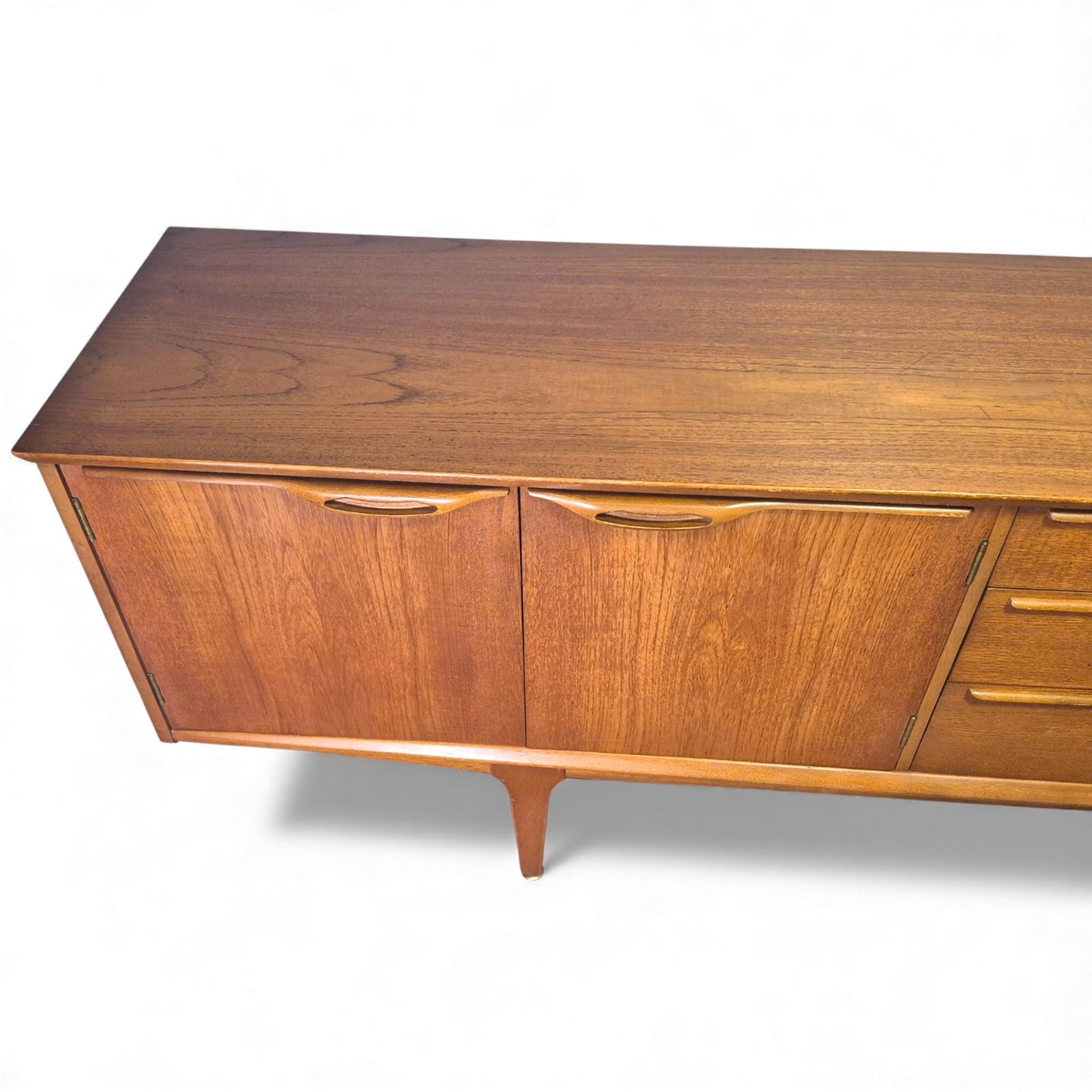 Front view 1 of 1960s Jentique teak sideboard showing drawers and cupboards