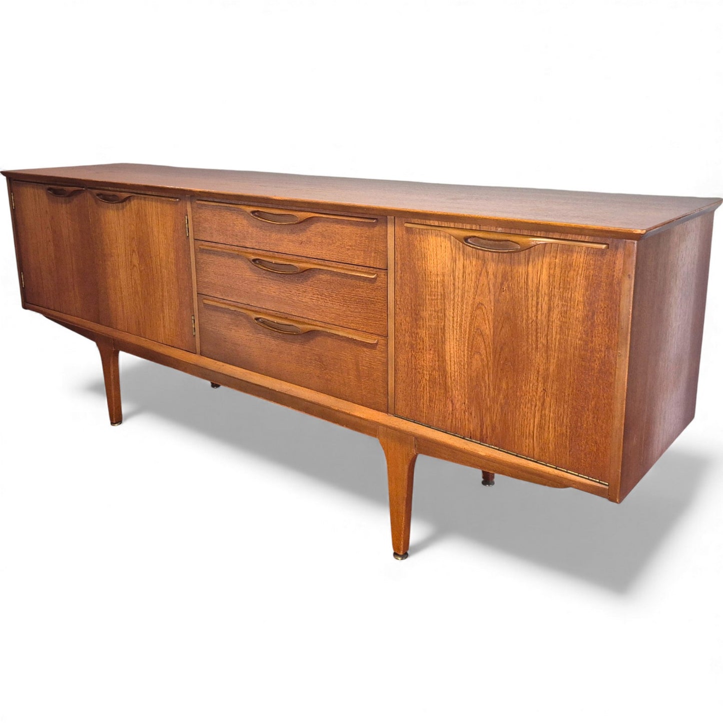 Mid-century Jentique teak sideboard with sculpted recessed handles
