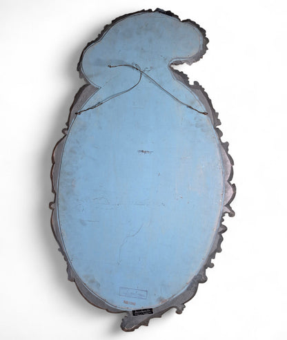 Rococo revival mirror – detailed back view of hand-painted frame texture