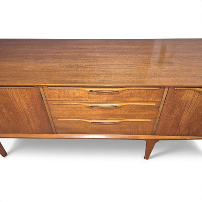 Front view 3 of 1960s Jentique teak sideboard showing drawers and cupboards