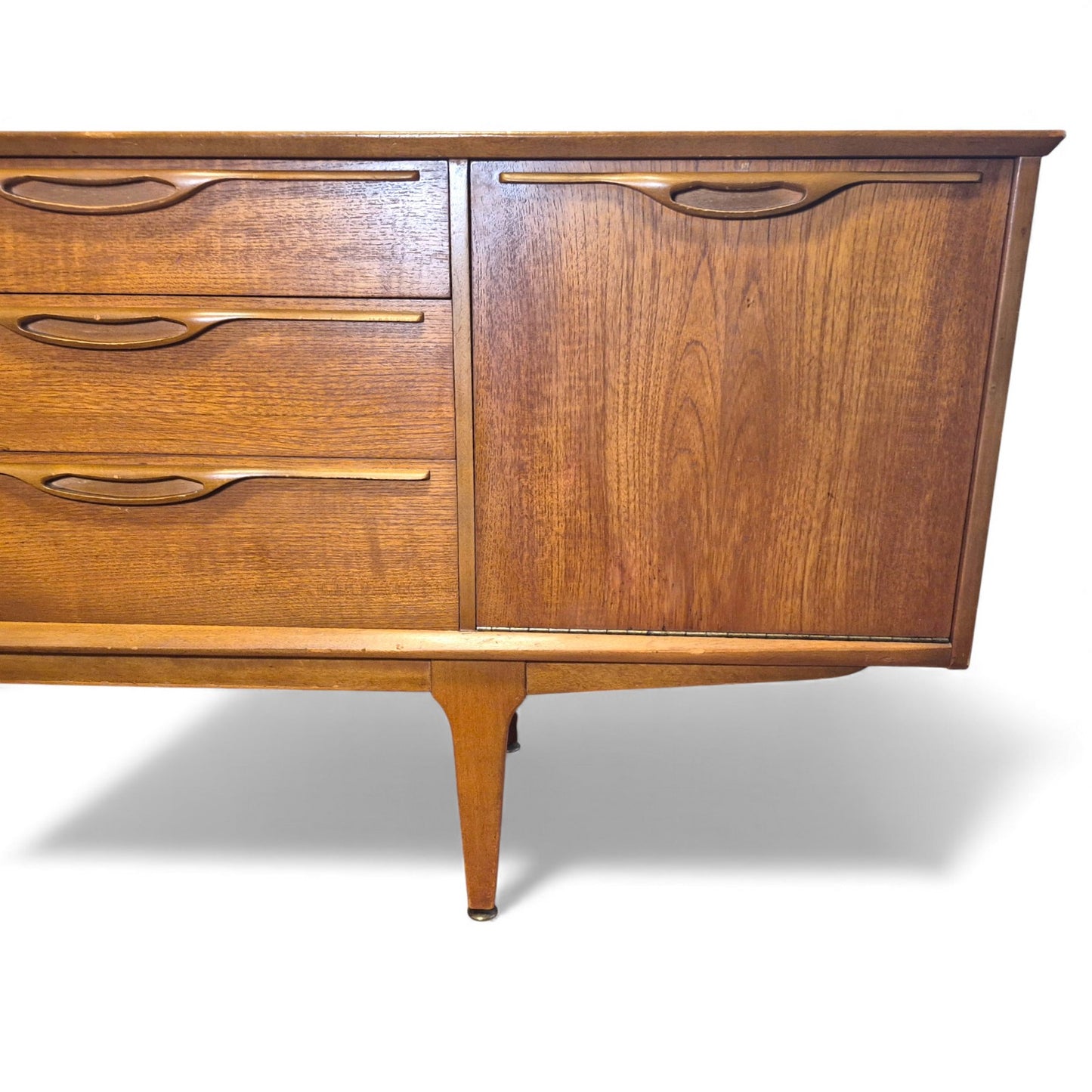 Front view 4 of 1960s Jentique teak sideboard showing drawers and cupboards