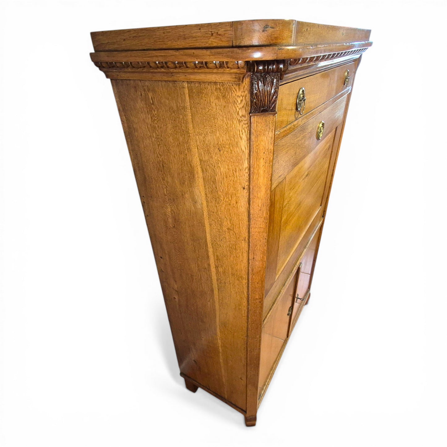 Antique Oak Fall Front Bureau Desk c1900 | Secretary Writing Cabinet